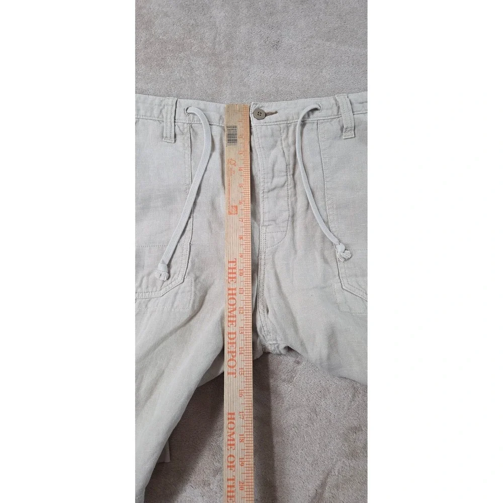 Lucky Brand originals shorts Mens 38 Beige 100% linen drawstring